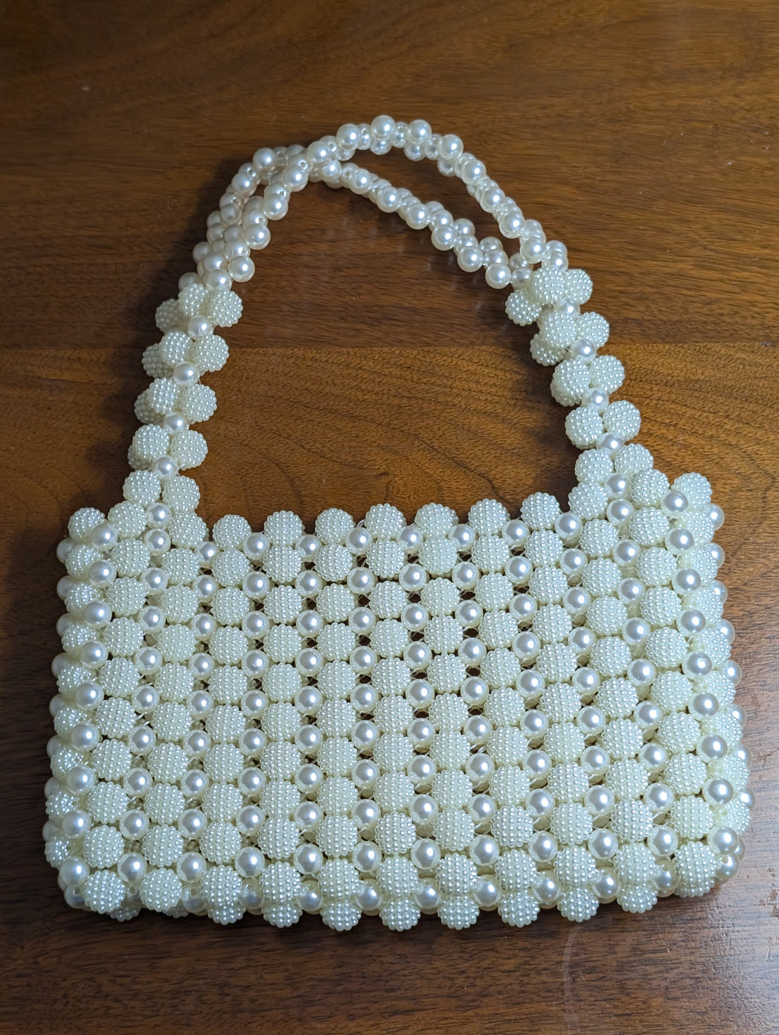 Coptic Christian - Beaded white handbag